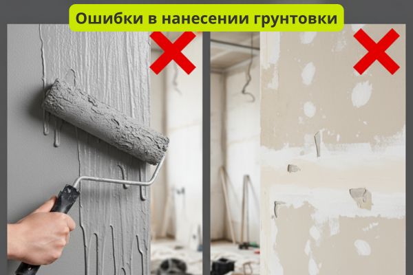 Ошибки в нанесении грунтовки фото